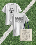COMBO - Football Pitch Abstract White Tee and Tote Bag