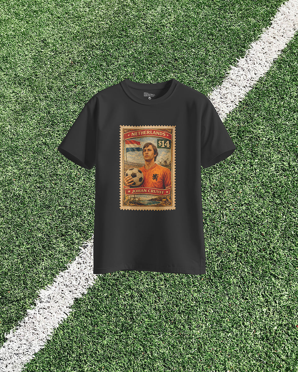 Johan Cruyff Vintage Stamp T-Shirt | Football Legends