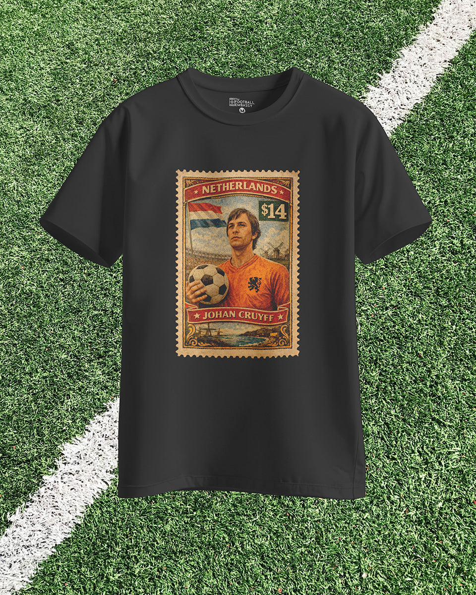 Johan Cruyff Vintage Stamp T-Shirt | Football Legends