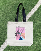 COMBO - Football Abstract Tote Bag & White Tee