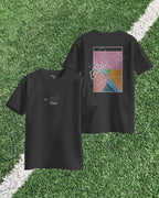 Football Pitch Abstract Black Tee