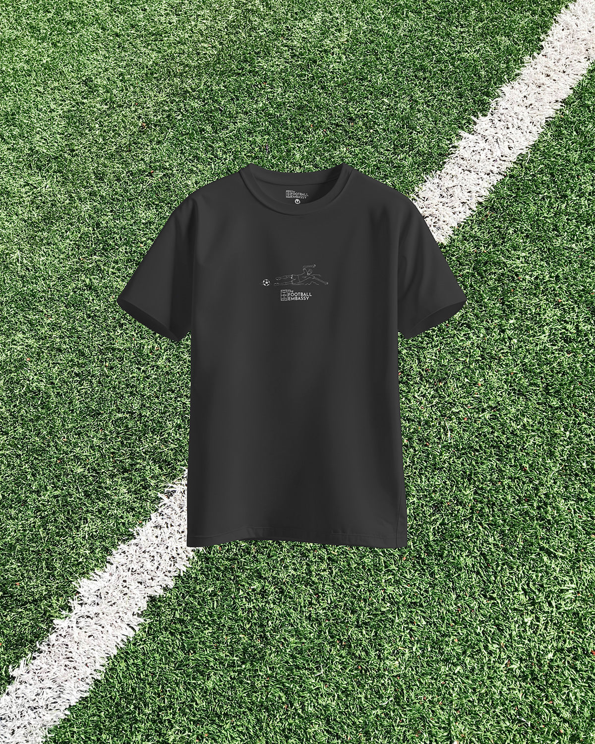 Football Pitch Abstract Black Tee