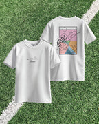 Football Pitch Abstract White Tee