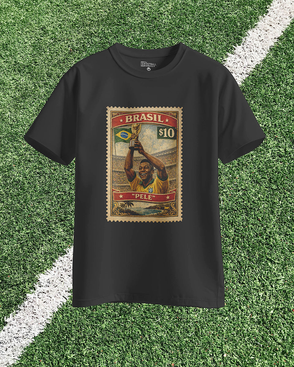 Pele Vintage Stamp T-Shirt | Football Legends