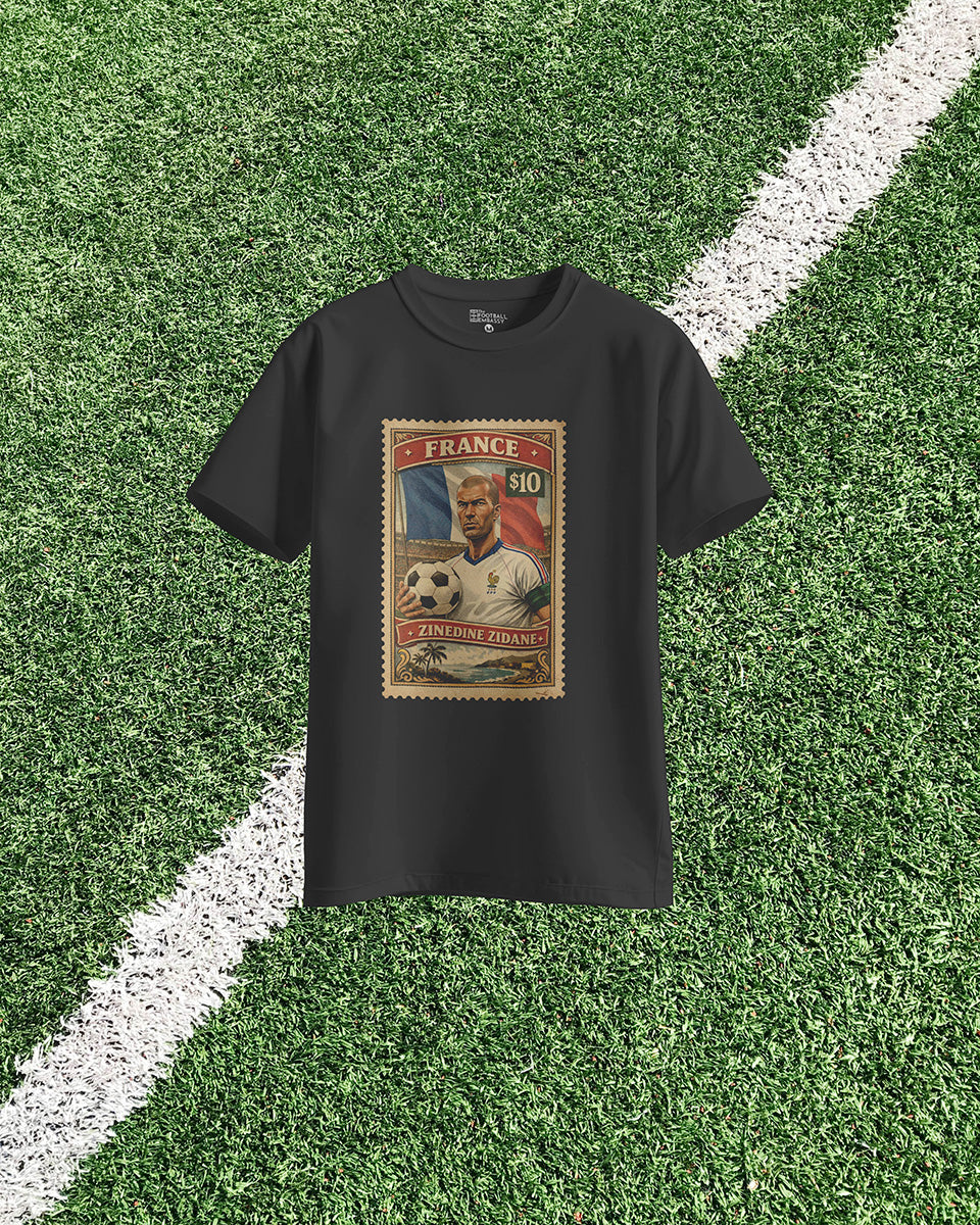 Zidane Vintage Stamp T-Shirt | Football Legends