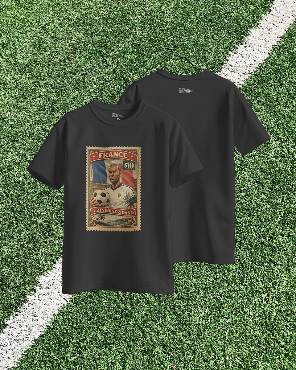 Zidane Vintage Stamp T-Shirt | Football Legends